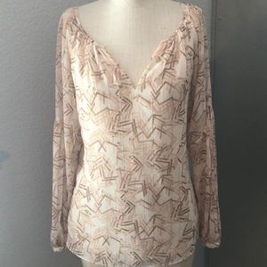 White House Black Market cream/multi blouse